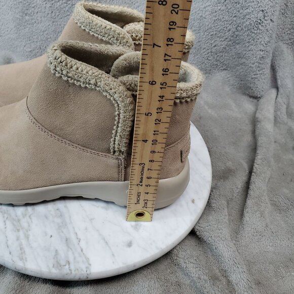 Skechers Shoes Womens Size 8 Joy Rosewood Tan Suede Faux Fur Lined Ankle Boot - Picture 4 of 9